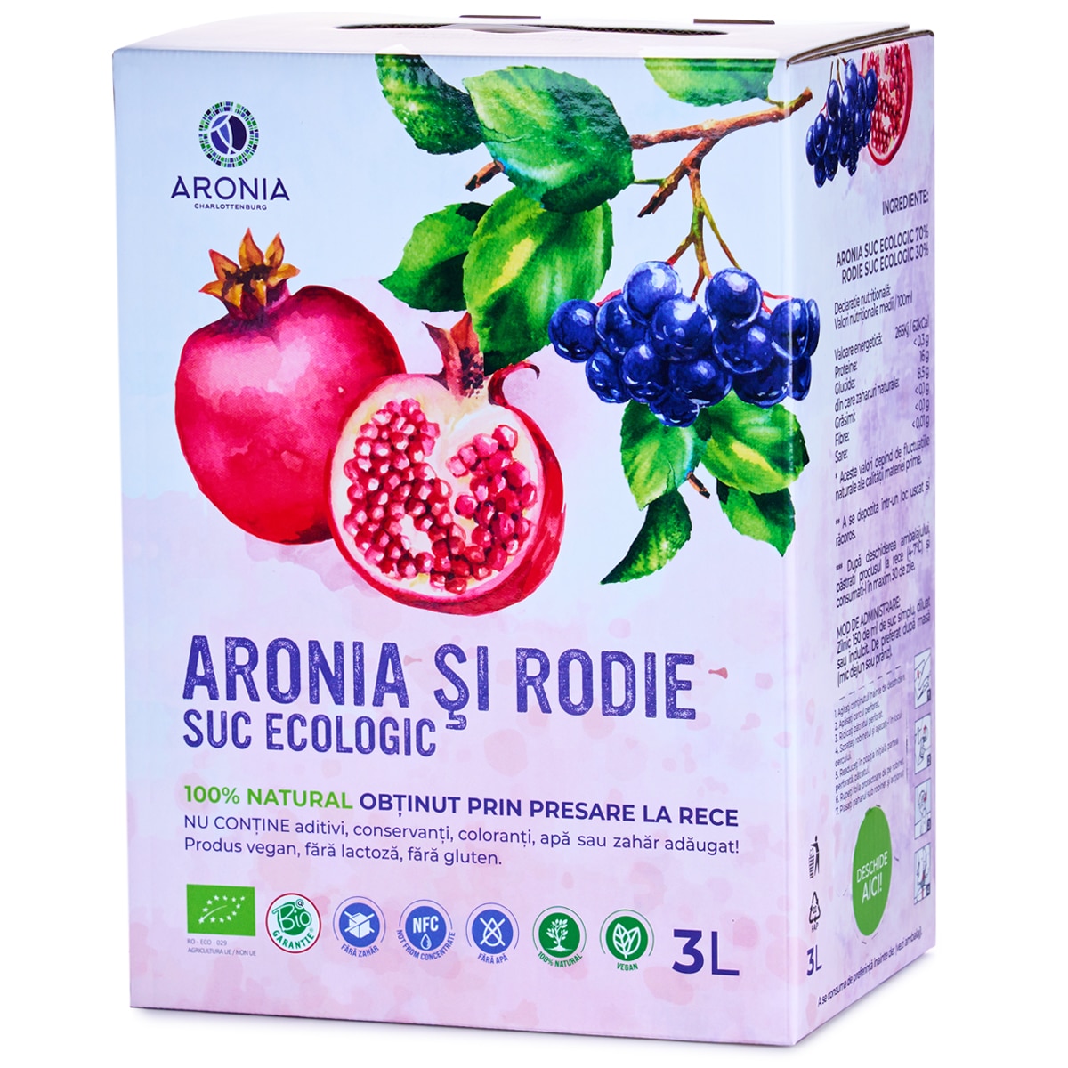 Suc de Aronia și Rodie 3L ECO (RO-ECO-029)