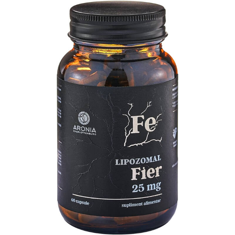 Fier Lipozomal la 25mg — 60 capsule cu capacitate de absorbție de peste 99% în organism