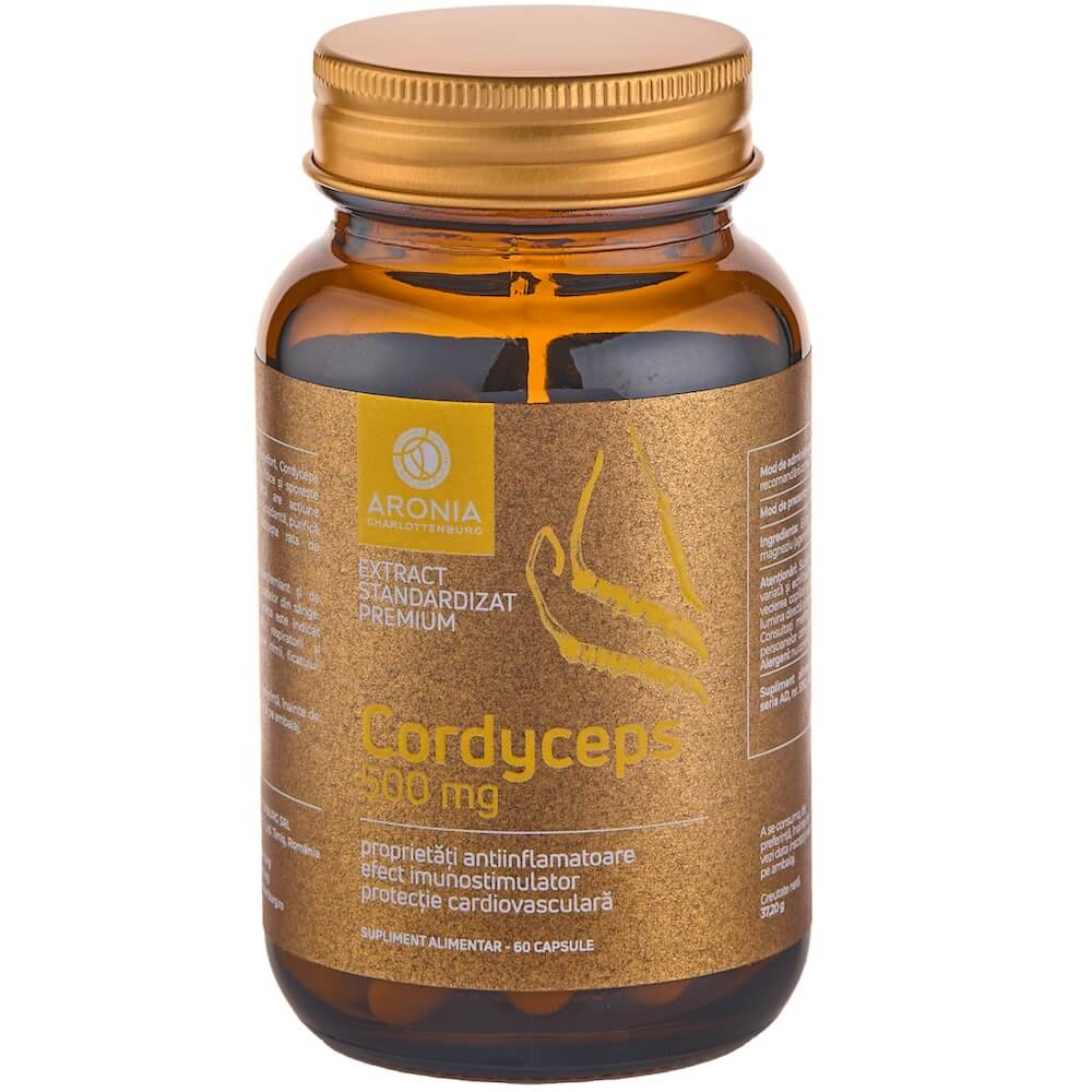 Cordyceps la 500mg — 60 de capsule din ciuperca medicinală Cordyceps