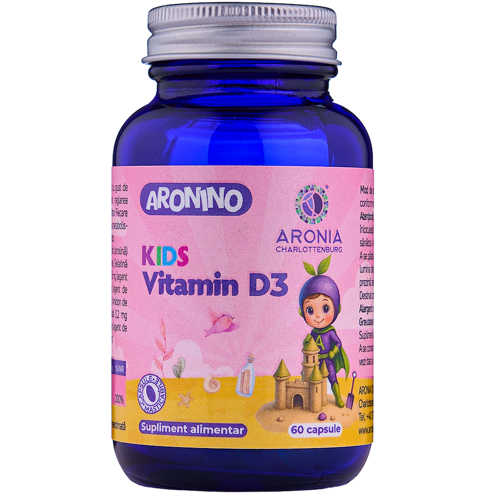 Aronino Kids Vitamin D3 — 60 capsule masticabile care sprijină oasele