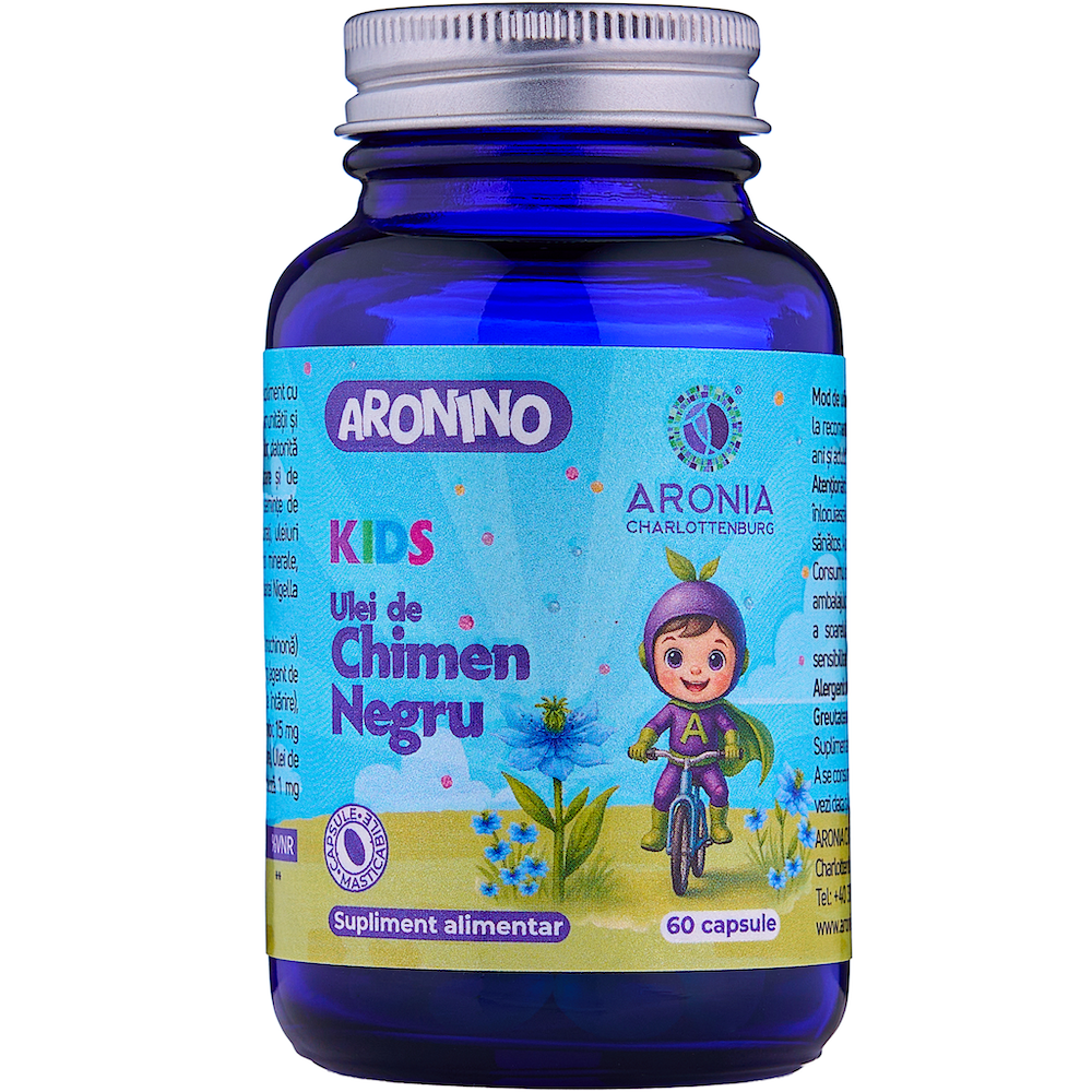Aronino Kids Ulei de Chimen Negru — 60 capsule masticabile care susțin imunitatea