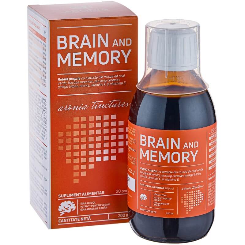 Brain and Memory 200ml — o formulă unică din 6 plante și superfructe pentru o minte ascuțită și o memorie excelentă