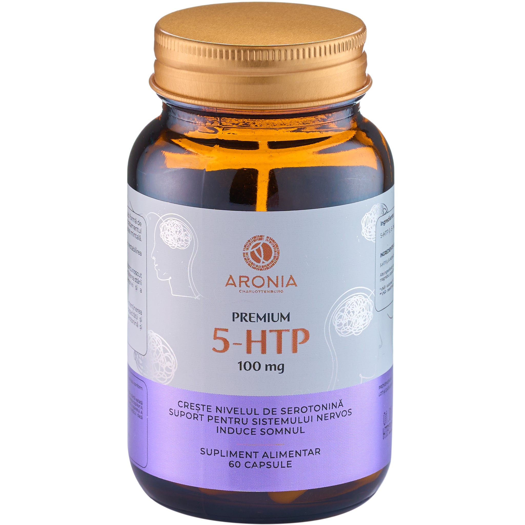 Premium 5-HTP 100 mg — 60 capsule care cresc serotonina și starea de bine