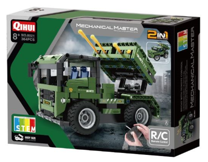 Camion armata RC de jucarie cu telecomanda si lansator de rachete 2 in 1