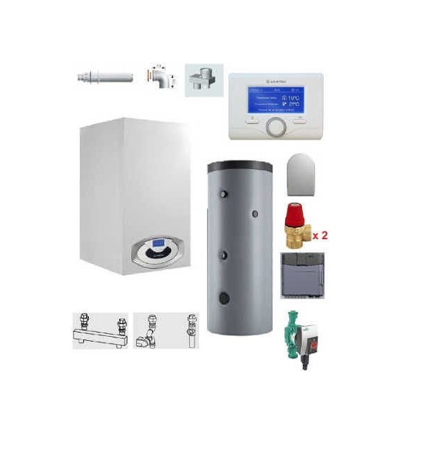 Centrala termica in condensare Genus Premium HP Evo 115 cu boiler Maxis CD1 800L