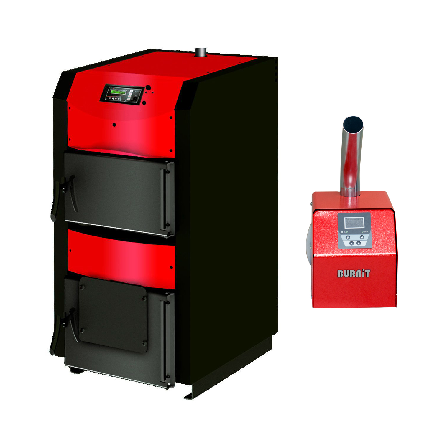 Pachet centrala mixta combustibil solid si peleti Sunsystem Burnit NWB PRIME 90 kw