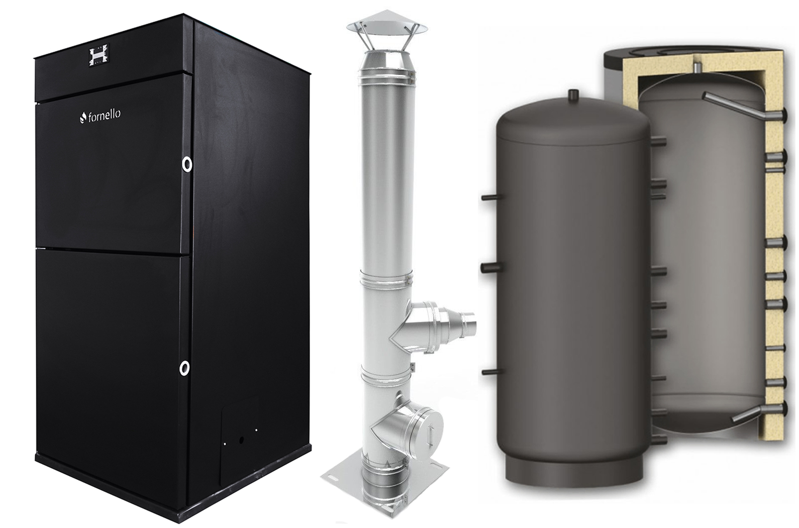 Pachet centrala peleti Fornello Pellet King 25 kw