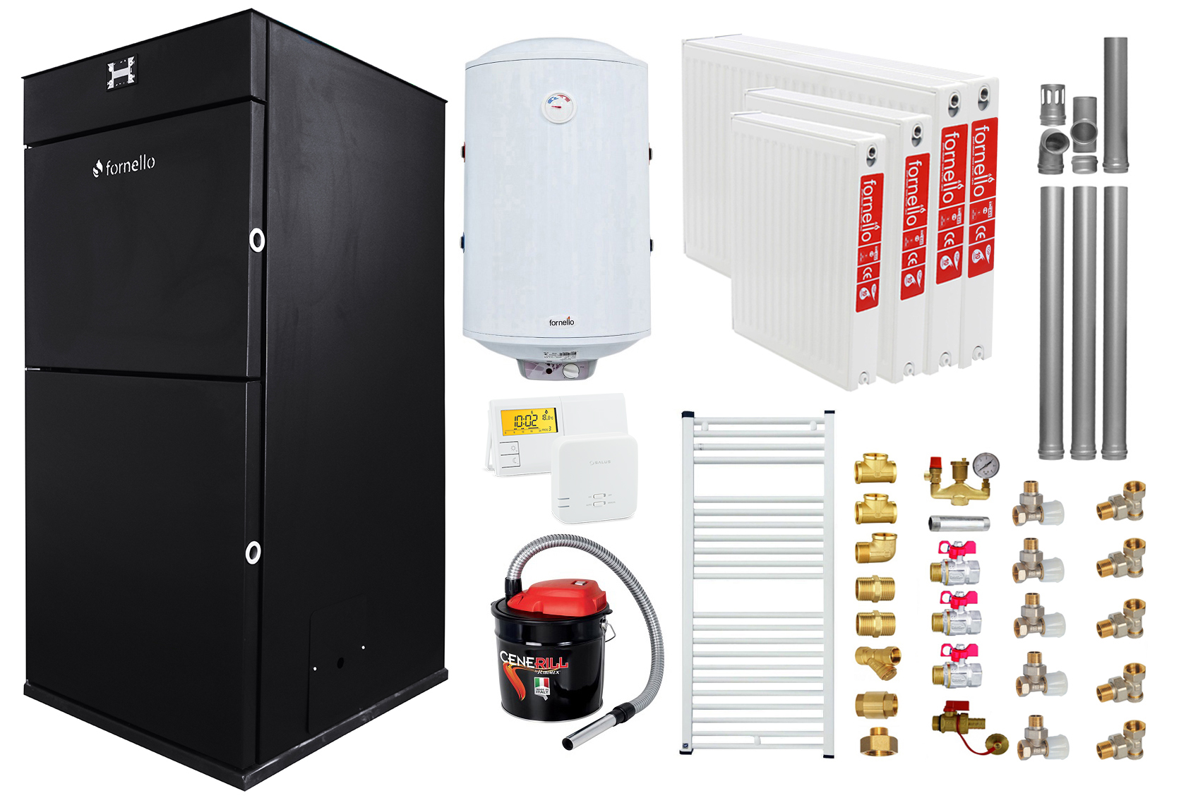 Pachet Centrala peleti Fornello Pellet King 25 kw