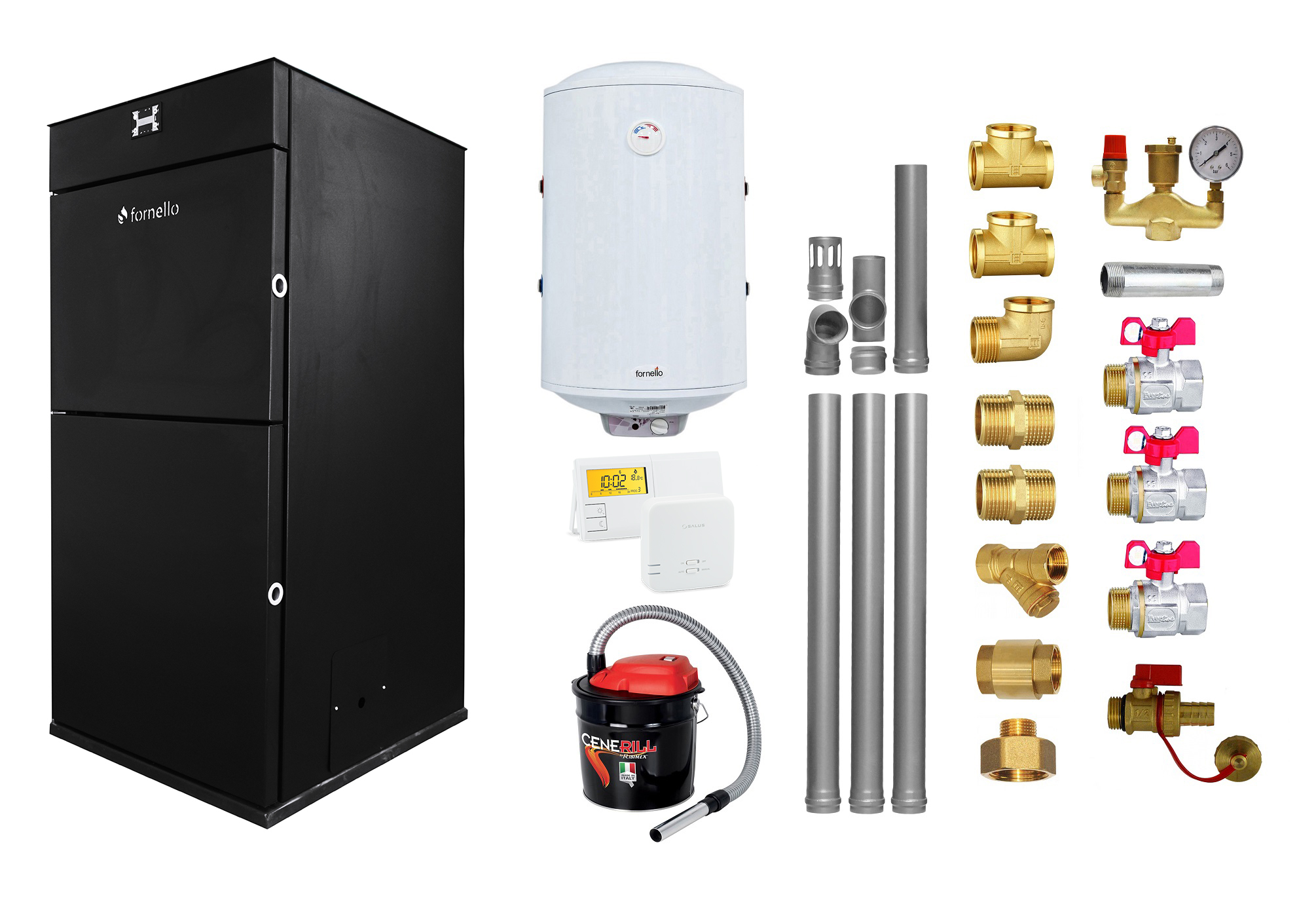 Pachet Centrala peleti Fornello Pellet King 25 kw