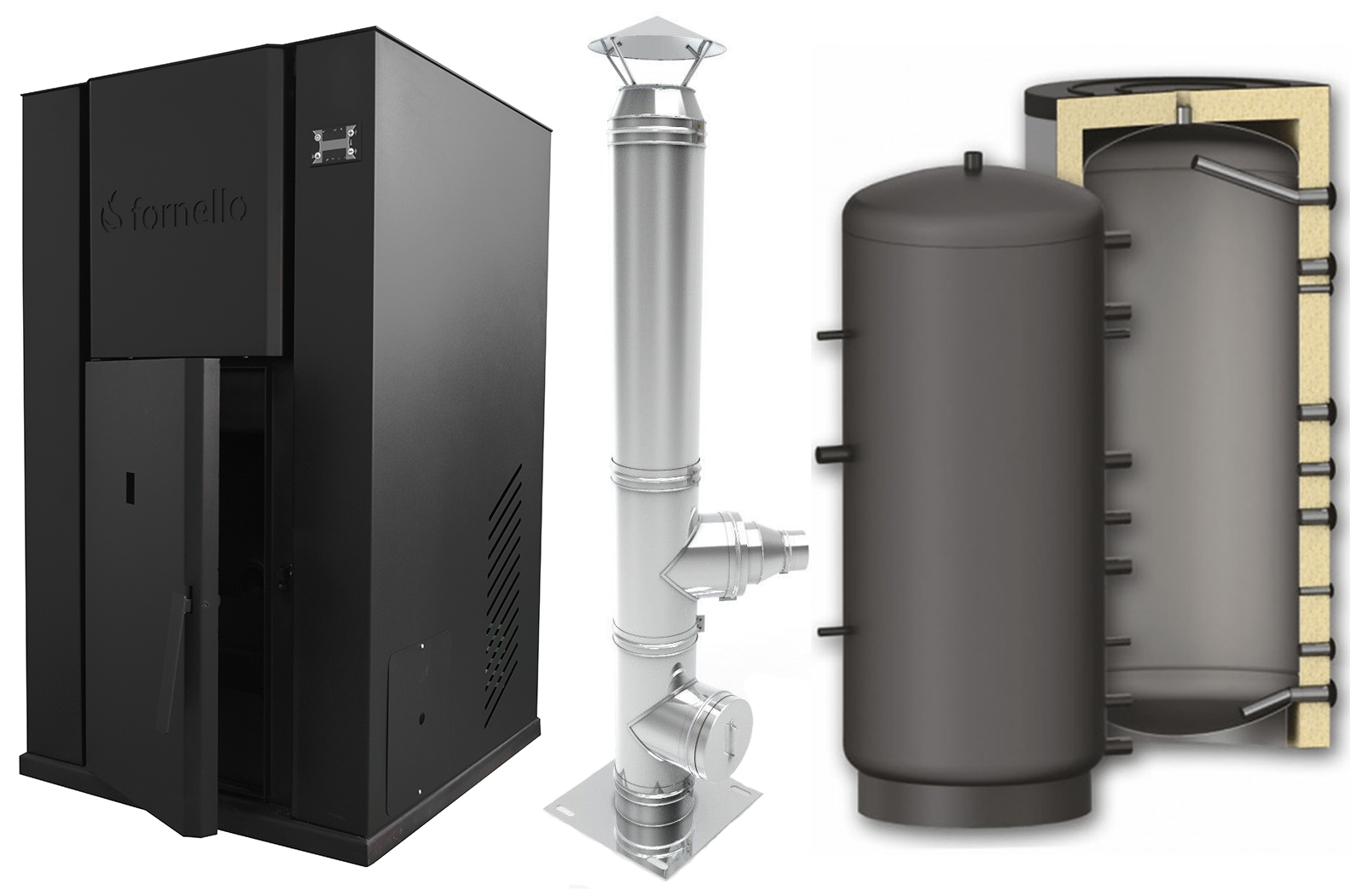 Pachet centrala peleti Fornello Pellet King 35 kw