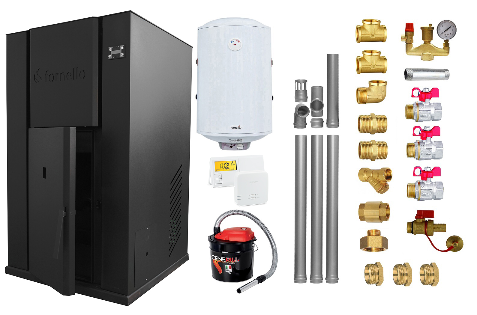 Pachet Centrala peleti Fornello Pellet King 35 kw