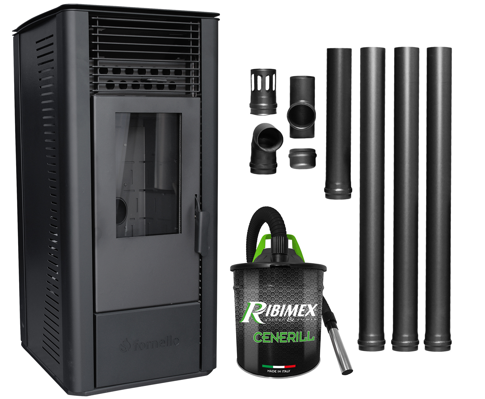 Pachet Semineu soba pe peleti cu aer cald