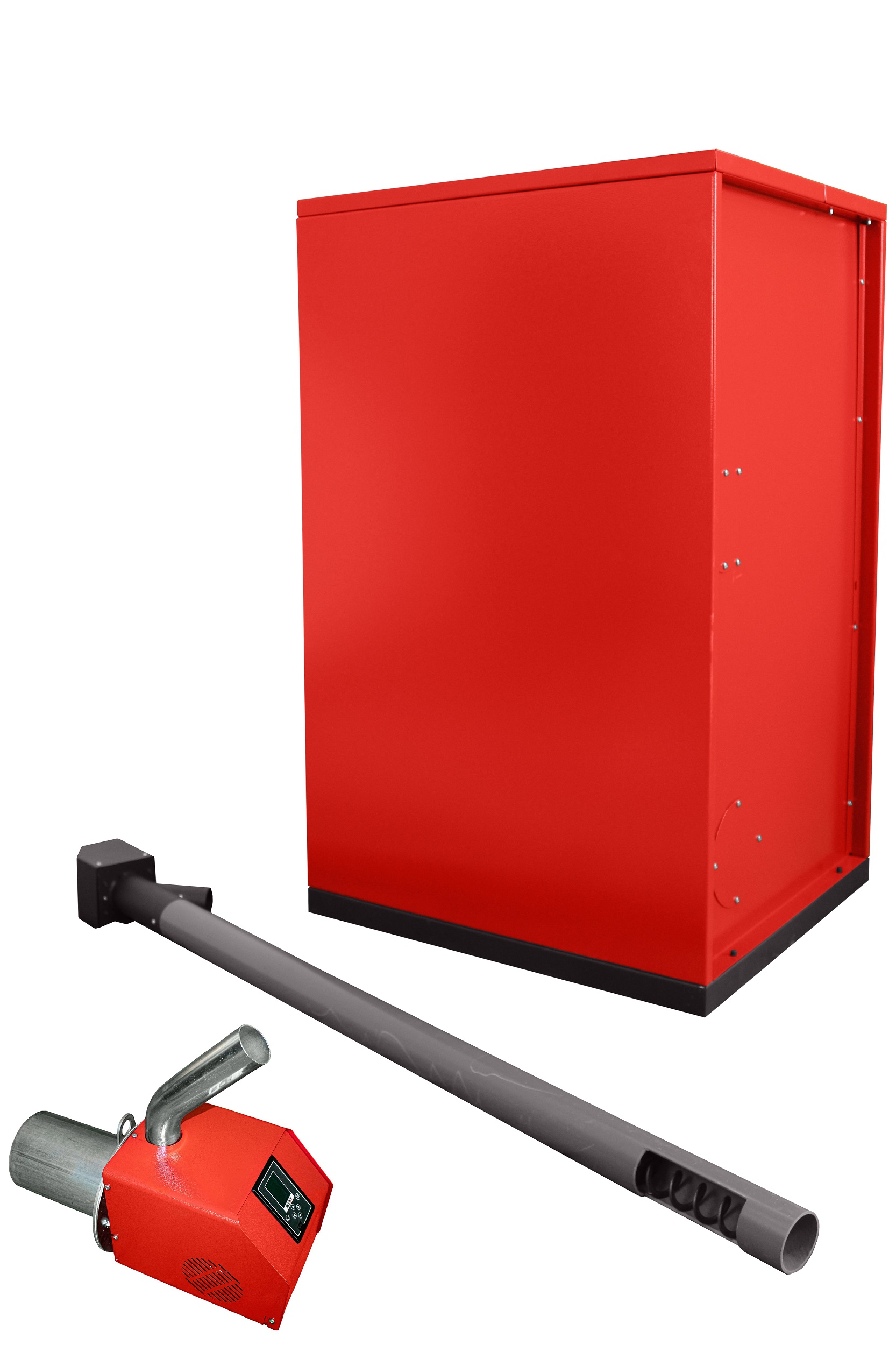 Pachet transformare cazanele pe combustibil solid sunsystem din combustibil solid in cazan pe peleti cu arzator pell eco 35 si buncar 500 litri