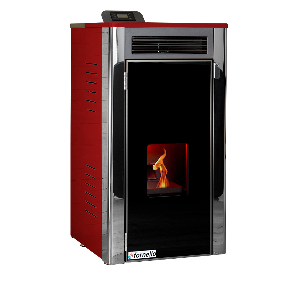 Termosemineu Fornello Primo Truva 25 kW Bordeaux cu kit complet încorporat pentru sistemul de încălzire