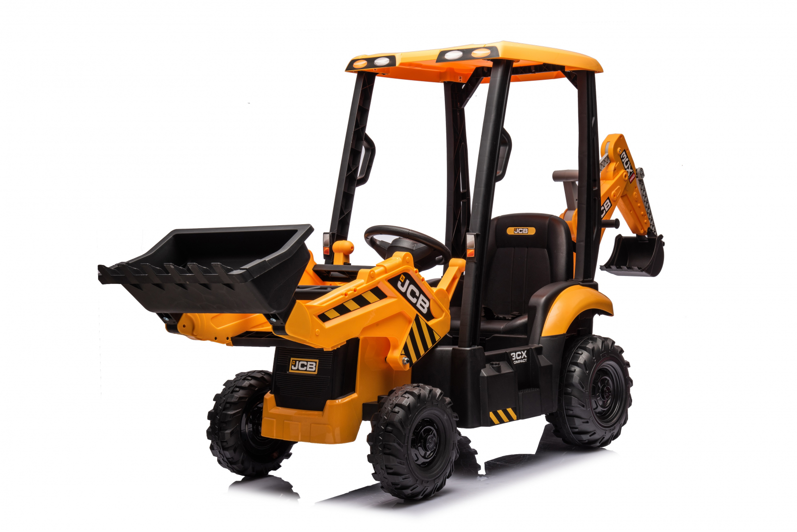 Tractoras electric pentru copii JCB 70W 12V cu incarcator si cupa manuala